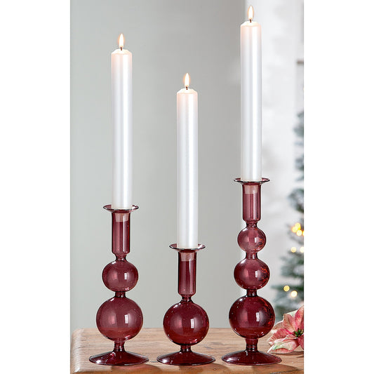 Κηροπήγιο Διάφανο/Μελί Γυαλί 20.5εκ