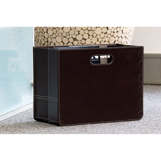 Θήκη για Περιοδικά Καφέ Δερματίνη/Ύφασμα 19x40x30