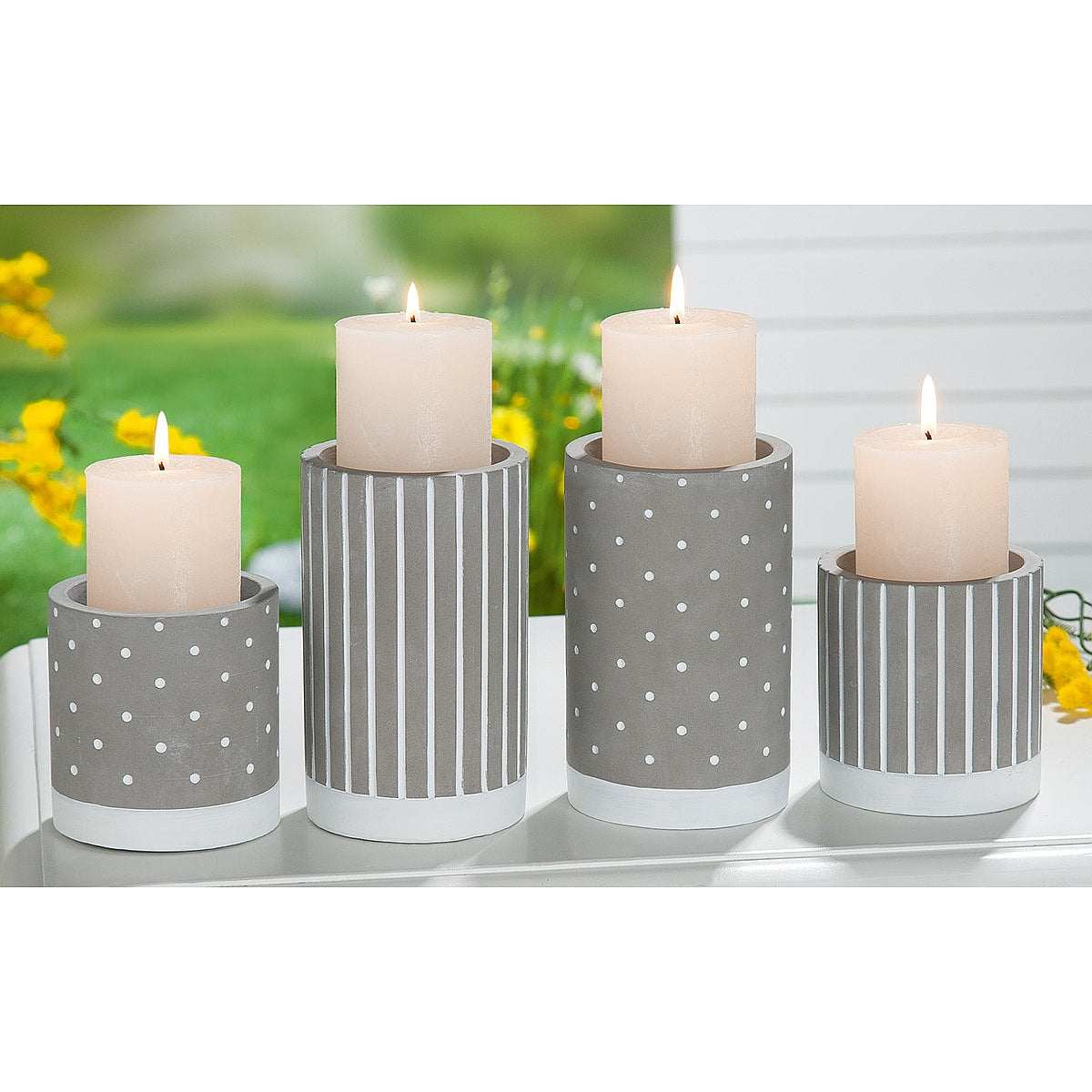 Κηροπήγιο Γκρι Τσιμέντο 13.5εκ σε 2 Σχέδια