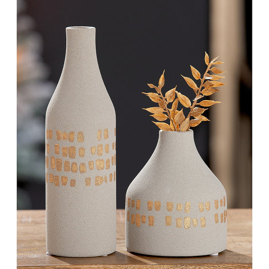 Βάζο Λευκό/Χρυσό Κεραμικό 12.5εκ