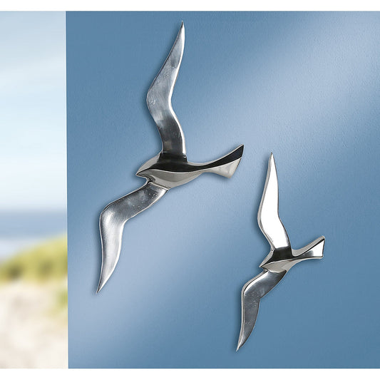 Διακοσμητικό Πουλί Ασημί Αλουμίνιο 14x34εκ