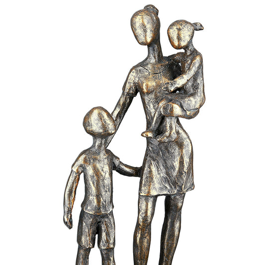Διακοσμητικό Μητέρα με Παιδιά Μπρονζέ/Γκρι Polyresin 9x12x26.5