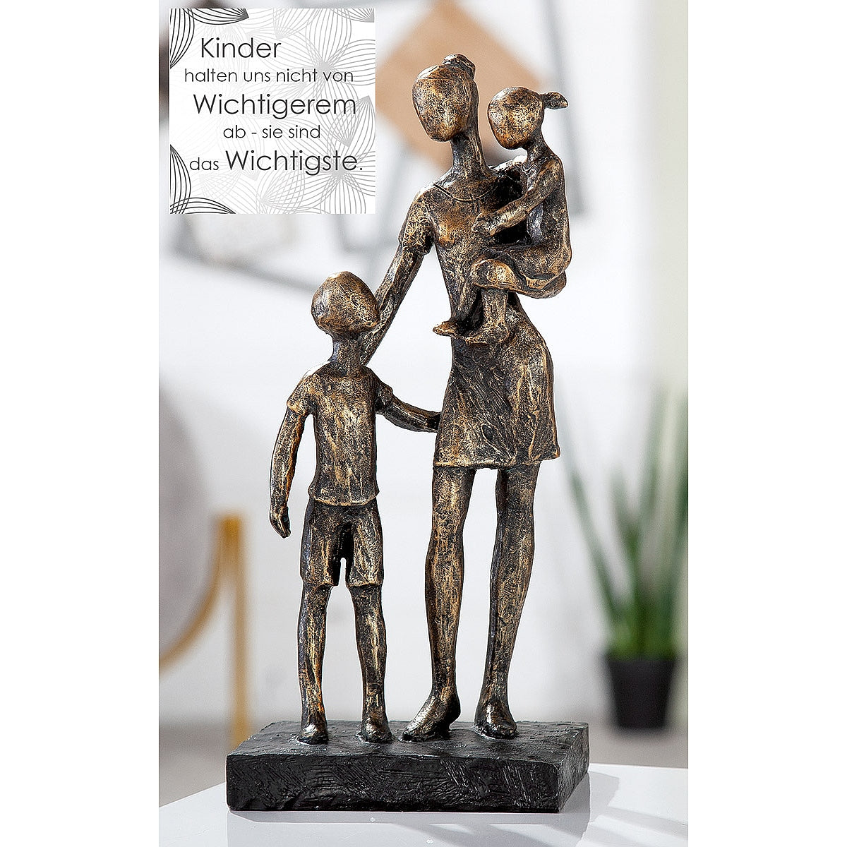Διακοσμητικό Μητέρα με Παιδιά Μπρονζέ/Γκρι Polyresin 9x12x26.5