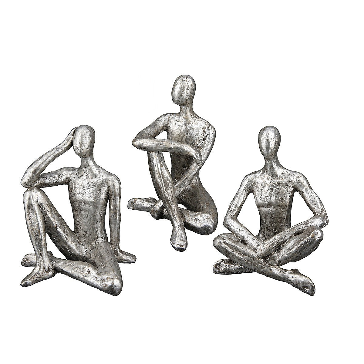 Διακοσμητικό Φιγούρα Ξεκουράζεται Ασημί Polyresin 10.5x12x14.5 σε 3 Σχέδια