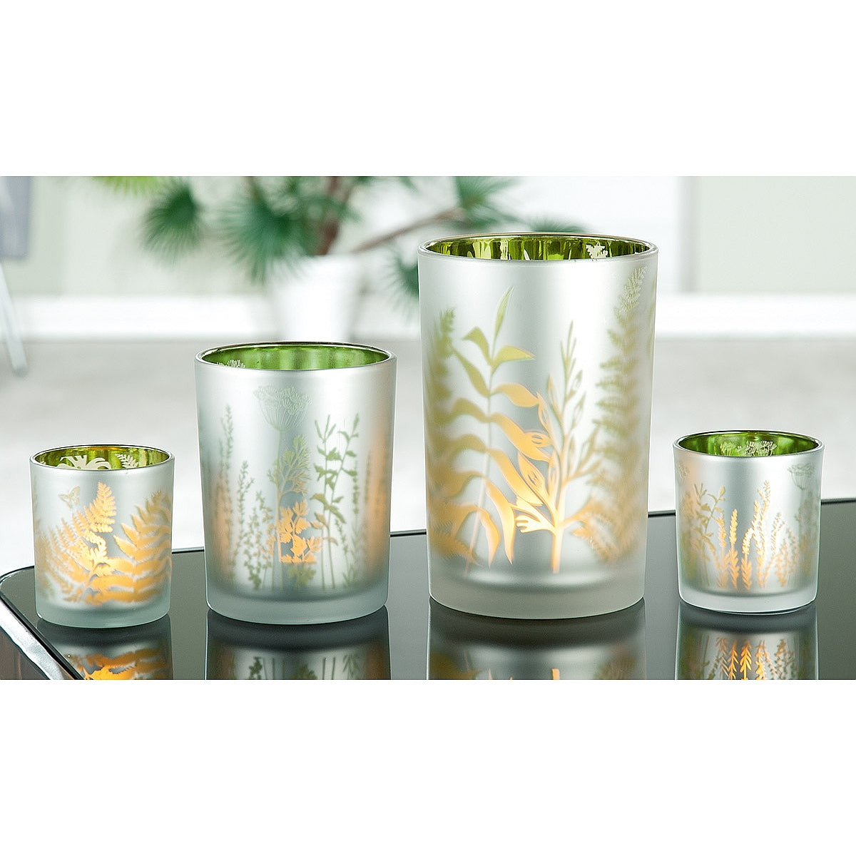 Θήκη Ρεσώ με Διακόσμηση Ασημί/Πράσινο Γυαλί 12.5εκ σε 4 Σχέδια