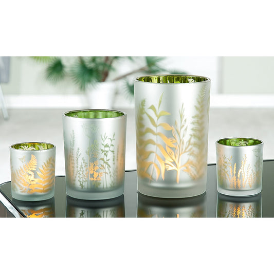 Θήκη Ρεσώ με Διακόσμηση Ασημί/Πράσινο Γυαλί 12.5εκ σε 4 Σχέδια