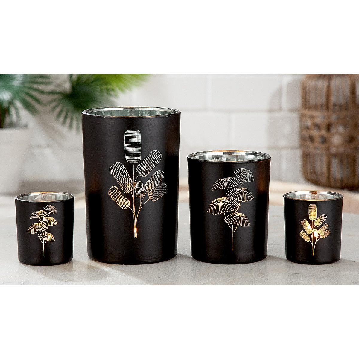 Θήκη Ρεσώ με Διακόσμηση Μαύρο Γυαλί 12.5εκ σε 2 Σχέδια