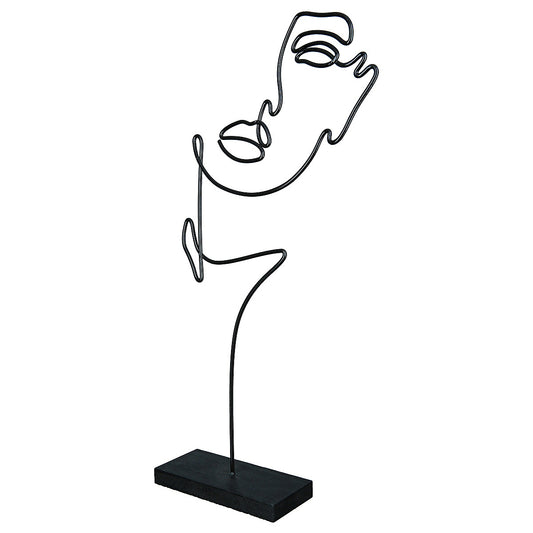 Διακοσμητικό Πρόσωπο Μαύρο Μέταλλο 8x16x36