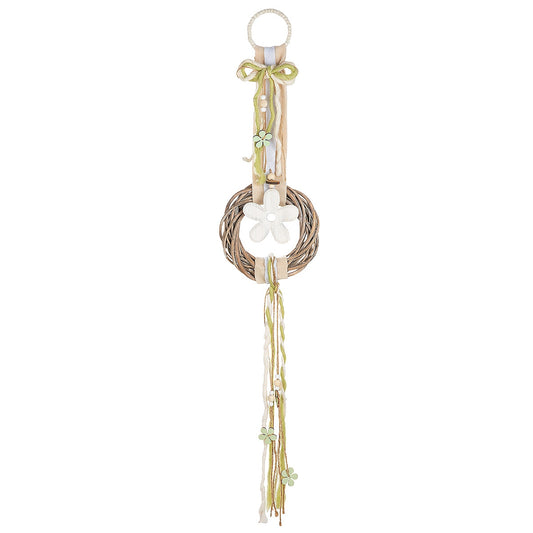 Διακοσμητικό Κρεμαστό Στεφάνι Πολύχρωμο Ύφασμα/Ξύλο 6x23x105 σε 3 Σχέδια