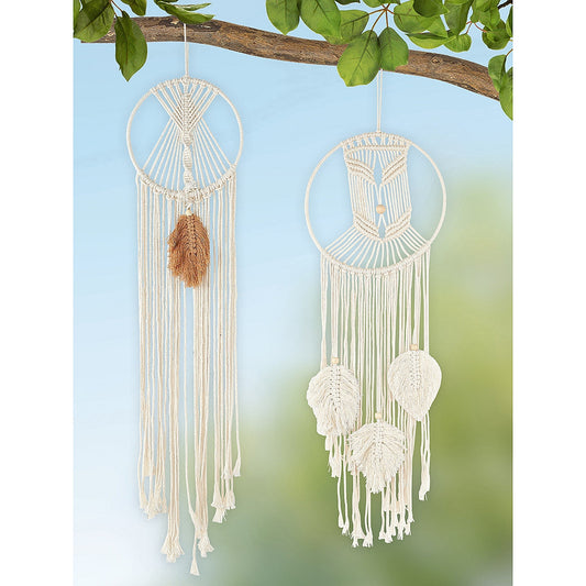 Διακοσμητικό Κρεμαστό Μάτι Λευκό/Μπεζ Ύφασμα 20x85εκ