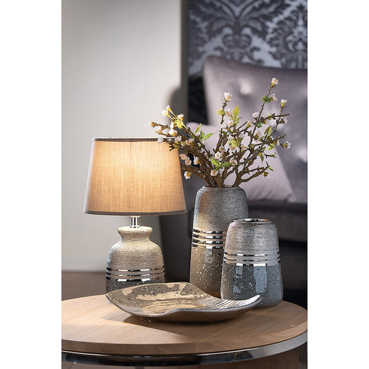 Βάζο Ασημί/Γκρι Κεραμικό 13.5x13.5x18.5