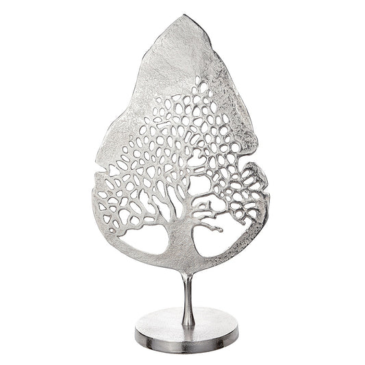 Διακοσμητικό Φύλλο σε Βάση Ασημί Αλουμίνιο 28x51εκ