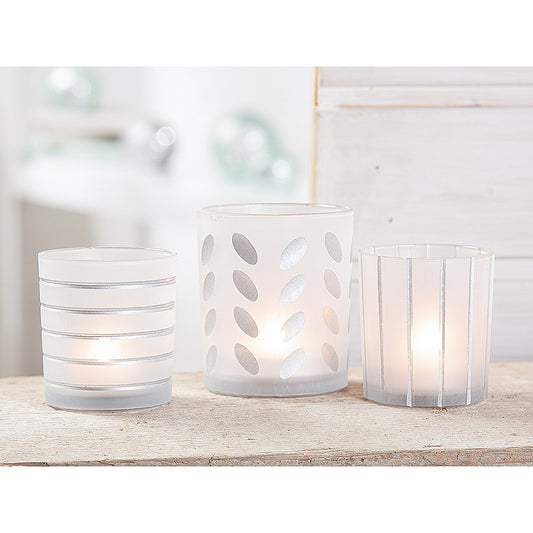 Κηροπήγιο Διάφανο Γυαλί 8εκ σε 3 Σχέδια
