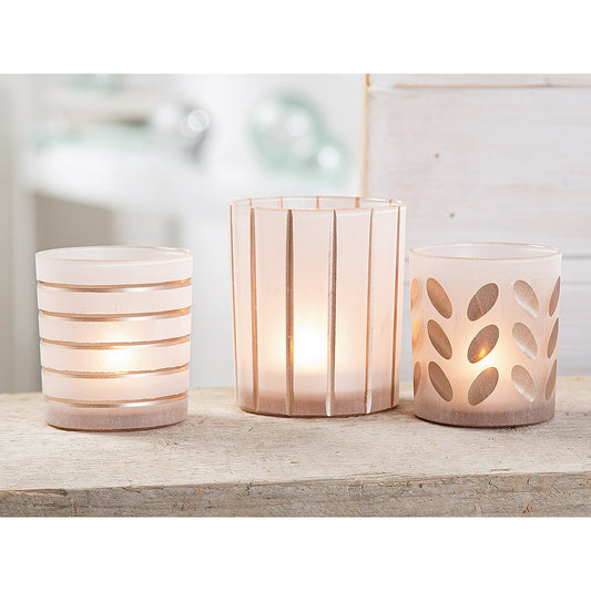 Κηροπήγιο Διάφανο Γυαλί 9εκ σε 3 Σχέδια