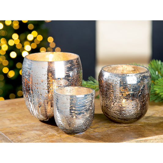 Θήκη Ρεσώ Ασημί Γυαλί 10x12x13