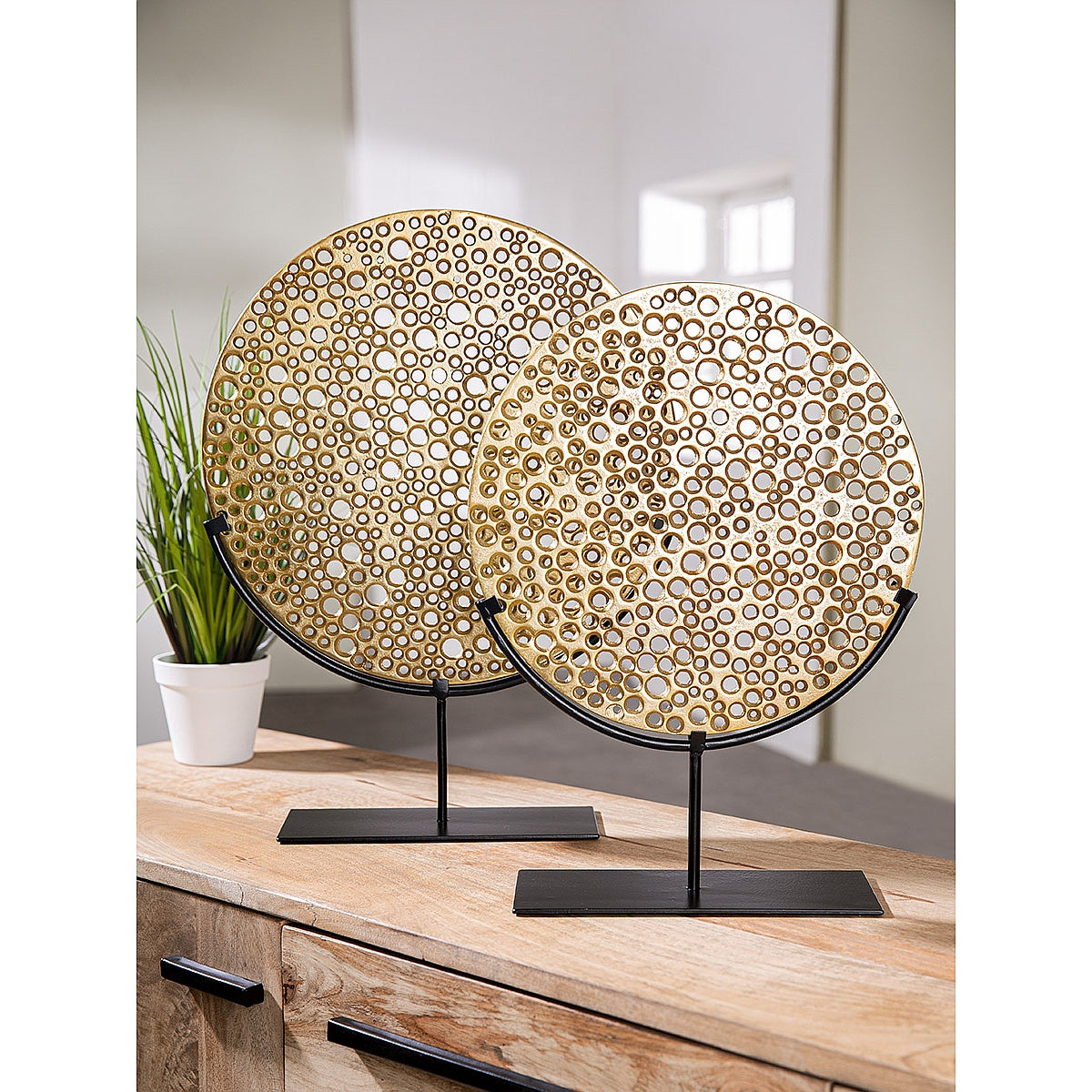 Διακοσμητικό Χρυσό/Μαύρο Αλουμίνιο 9x31x42