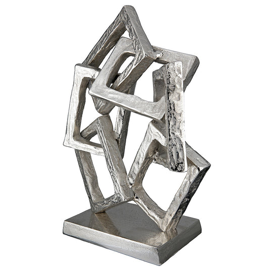 Διακοσμητικό Τετράγωνα Ασημί Αλουμίνιο 13.5x34x37