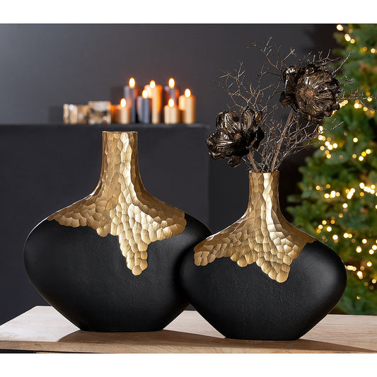 Βάζο Χρυσό/Μαύρο Αλουμίνιο 5x30x30