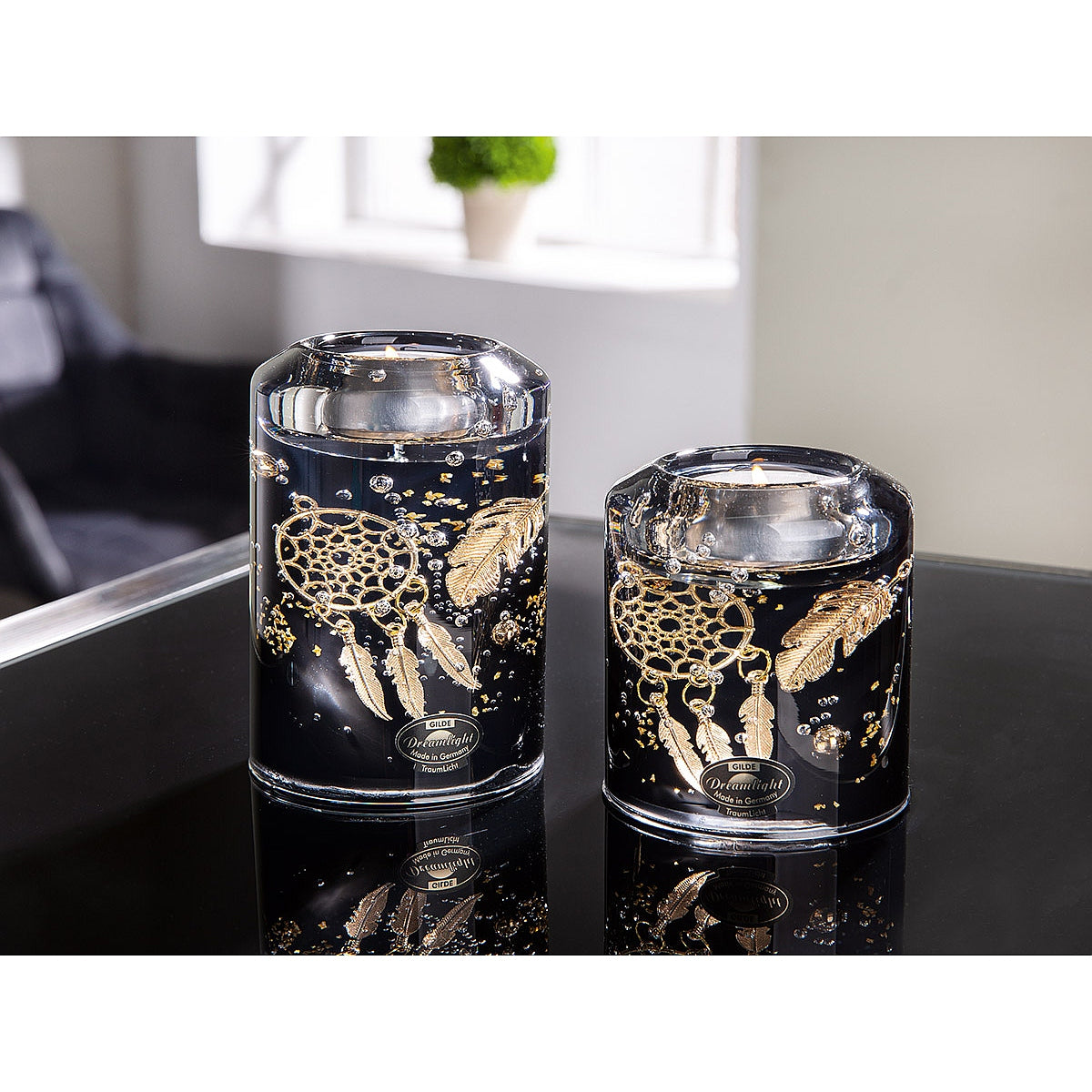 Θήκη Ρεσώ Μαύρο/Χρυσό Γυαλί 7x7x10.5