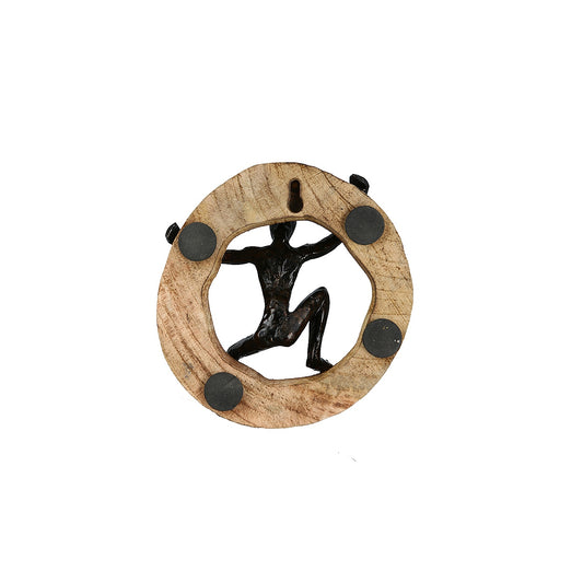 Διακοσμητικό Φιγούρα σε Κορμό Μπρονζέ/Φυσικό Αλουμίνιο/Ξύλο 7x18x28 σε 3 Σχέδια