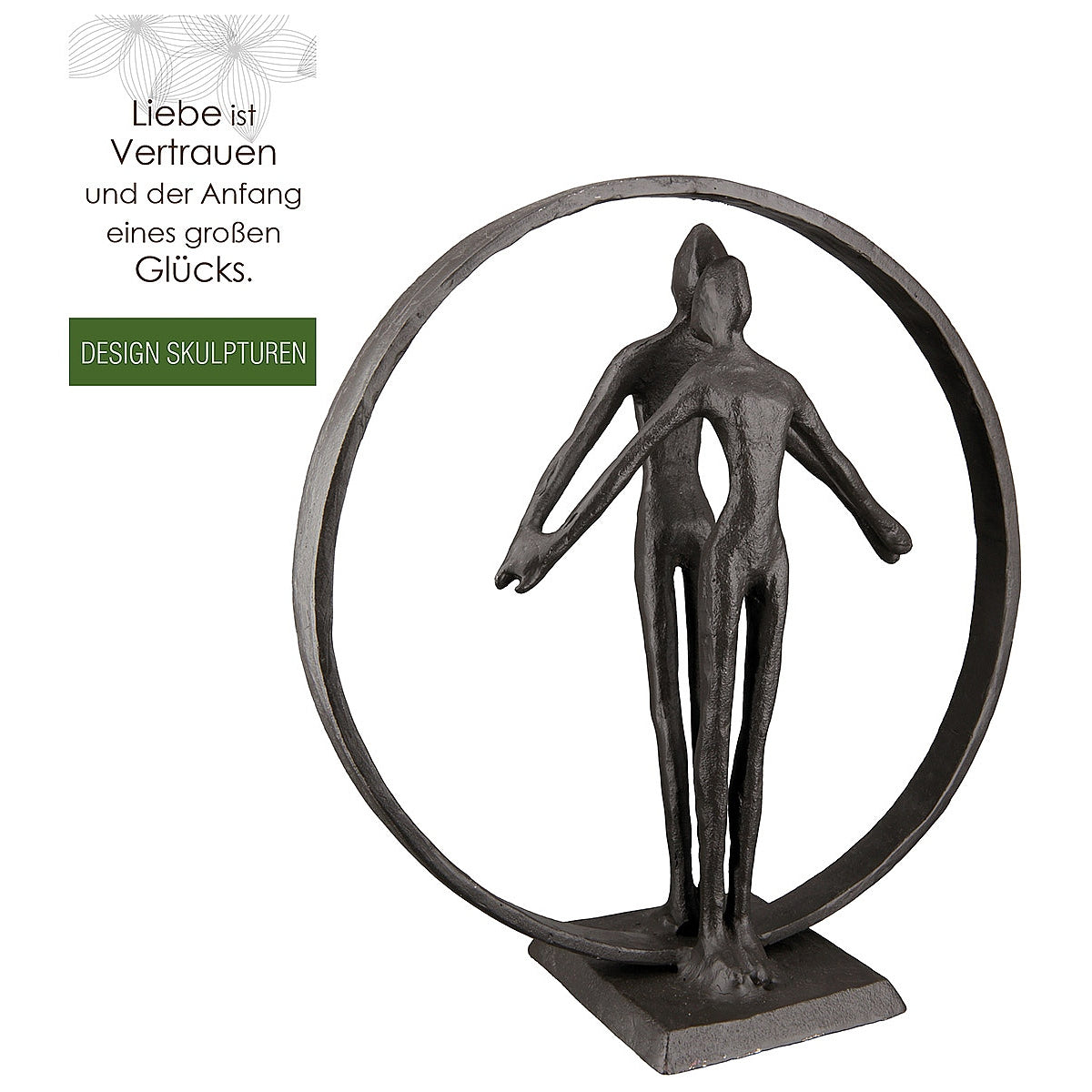 Διακοσμητικό Ζευγάρι Αγκαλιάζεται Καφέ Μέταλλο 7x18.5x18.5