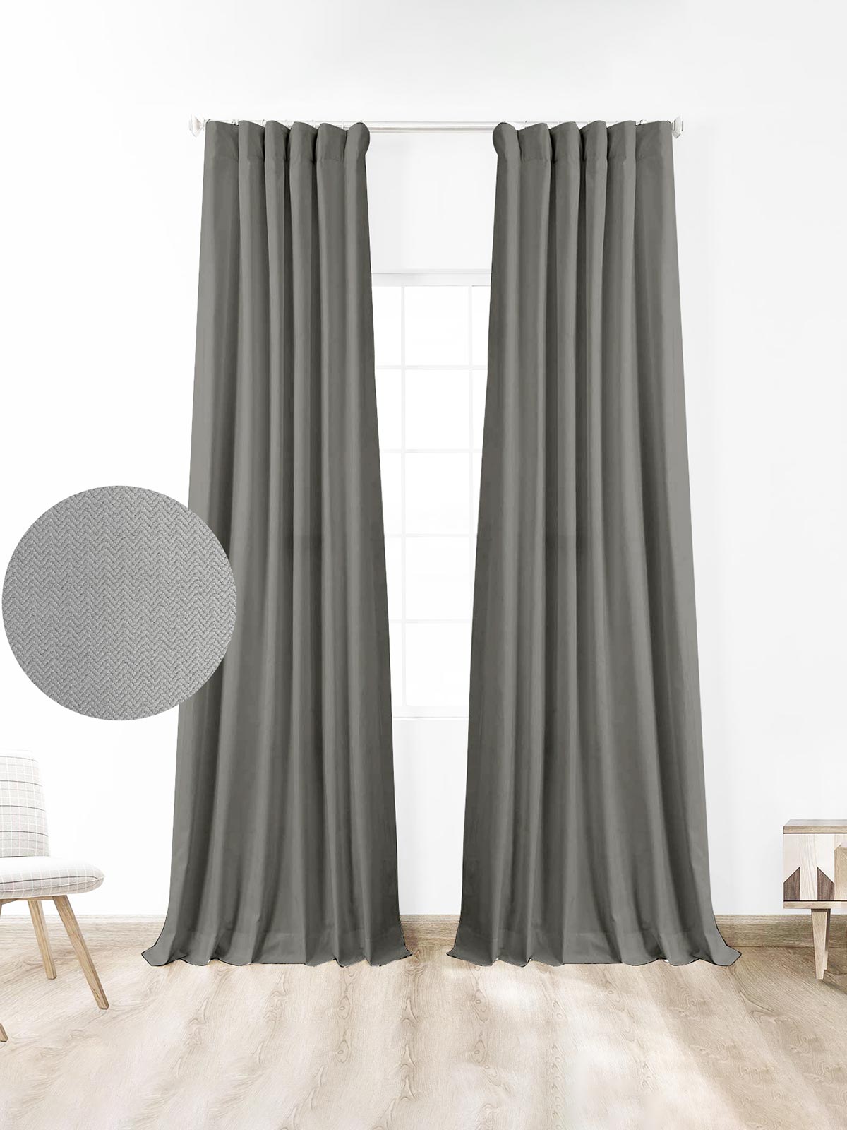 Κουρτίνα Μπλακάουτ Foresta Grey 145x280εκ