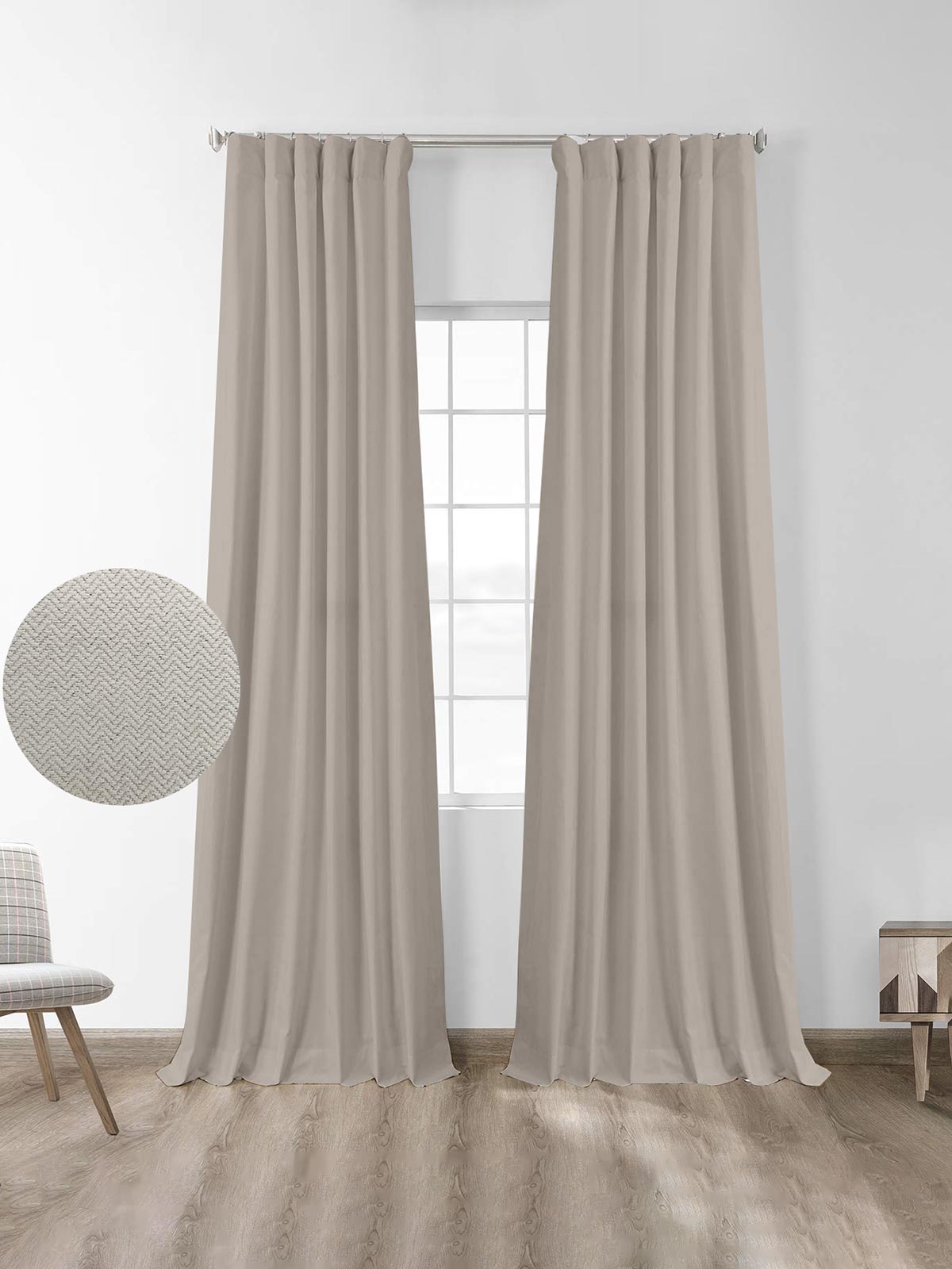 Κουρτίνα Μπλακάουτ Foresta Sand 145x280εκ