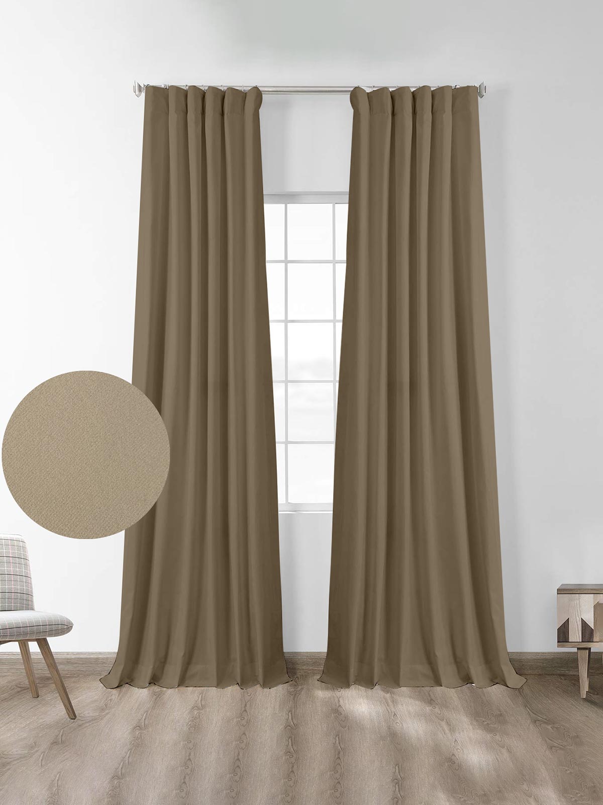 Κουρτίνα Μπλακάουτ Lago Mocha 145×280εκ