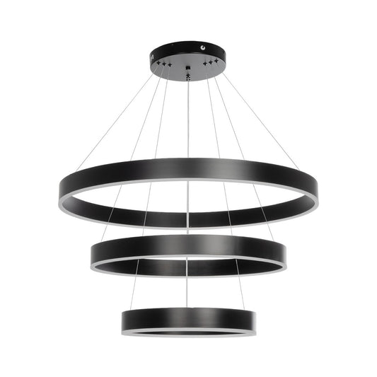 VENOM TRIO 61188 Μοντέρνο Κρεμαστό Φωτιστικό Οροφής LED 120W 14158lm 120° AC 220-240V IP20 Ρυθμιζόμενο Λευκό CCT με Χειριστήριο από 2700K έως 6000K Dimmable - Lumileds SMD Chip - Μαύρο Ματ - Μ80 x Π80 x Υ60