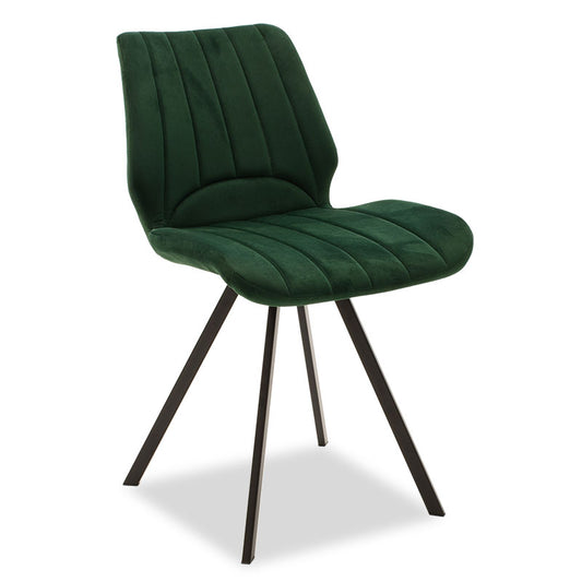 Καρέκλα Sabia Βελούδο Σκούρο Πράσινο-Μαύρο Πόδι