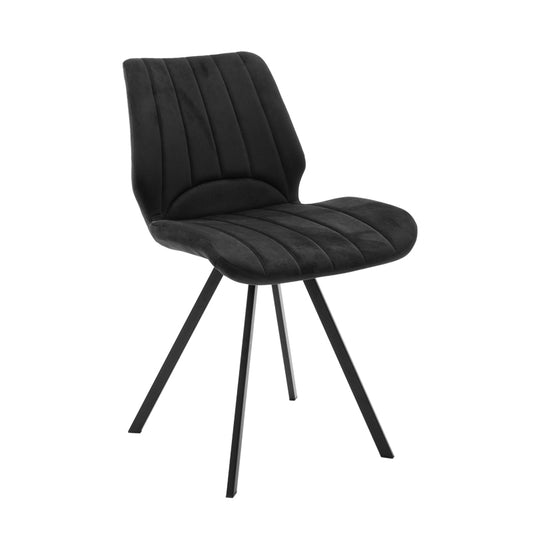 Καρέκλα Sabia Βελούδο Μαύρο-Πόδι Μαύρο Μέταλλο 46X55X80