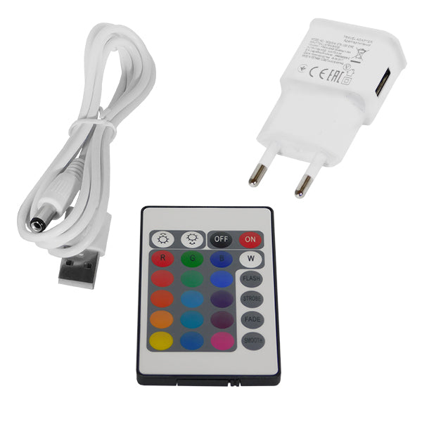 Διακοσμητική Επιτραπέζια Επαναφορτιζόμενη Βάση LED RGB με Χειριστήριο 06010