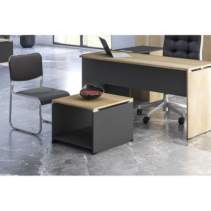 Τραπέζι Γραφείου Επισκέπτη Lotus Χρώμα Φυσικό - Ανθρακί 60X60X45