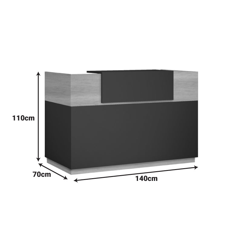 Γραφείο Reception Lotus σε Χρώμα Φυσικό - Ανθρακί 140x70x110