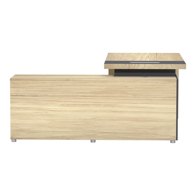 Γραφείο Επαγγελματικό Lotus με Δεξιά Γωνία σε Φυσική-Ανθρακί Απόχρωση 180x180x75