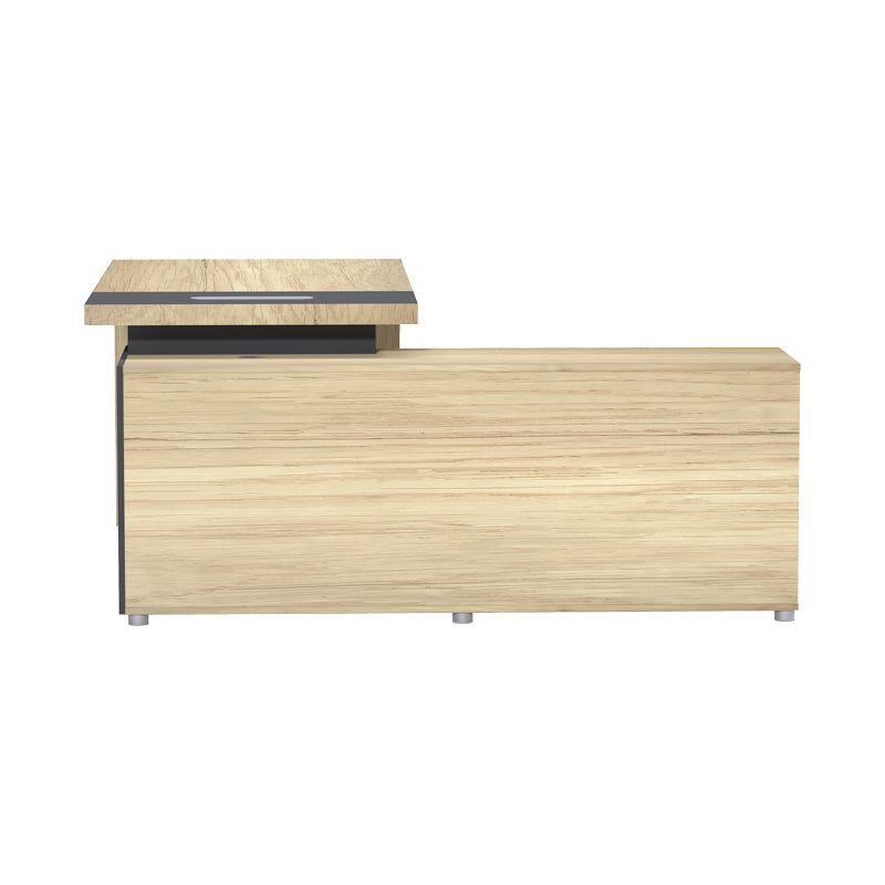 Γραφείο Επαγγελματικό Lotus Αριστερή Γωνία σε Φυσική-Ανθρακί Απόχρωση 160x160x75