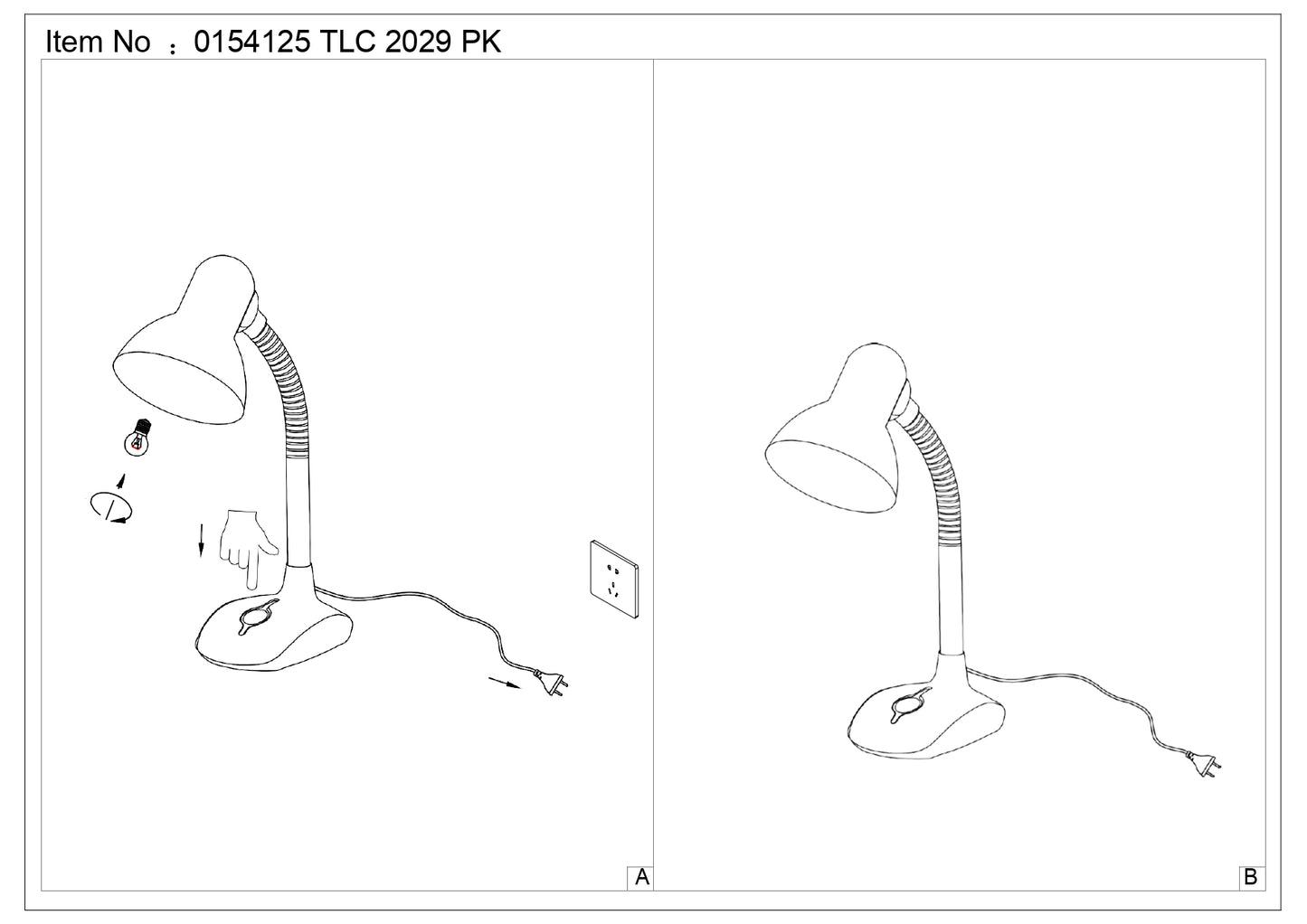 TLC 2029 PK ΠΟΡΤΑΤΙΦ ΡΟΖ-ΛΕΥΚΟ ΜΕ ΣΠΙΡΑΛ ΓΡΑΦΕΙΟΥ 1xΕ27 15x13x35