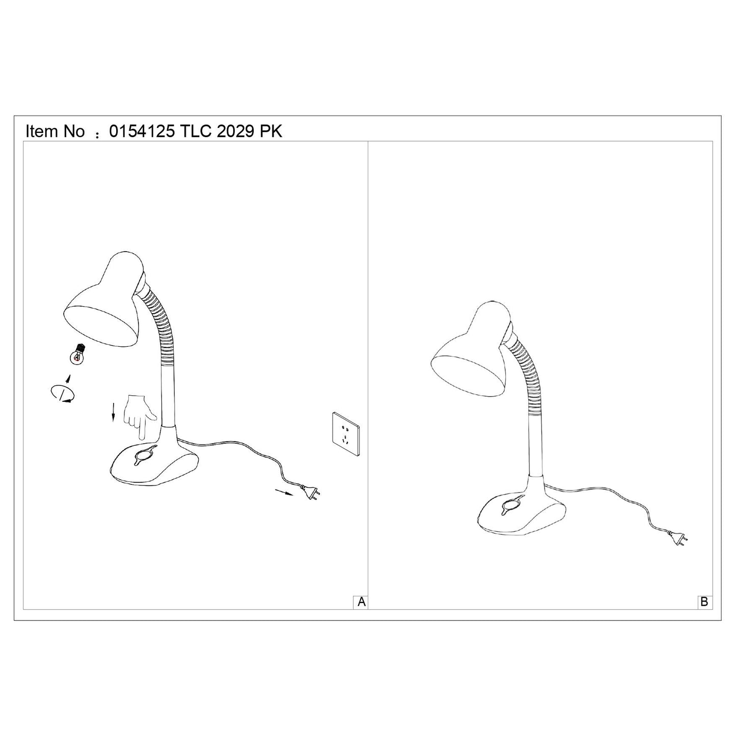 TLC 2029 PK ΠΟΡΤΑΤΙΦ ΡΟΖ-ΛΕΥΚΟ ΜΕ ΣΠΙΡΑΛ ΓΡΑΦΕΙΟΥ 1xΕ27 15x13x35