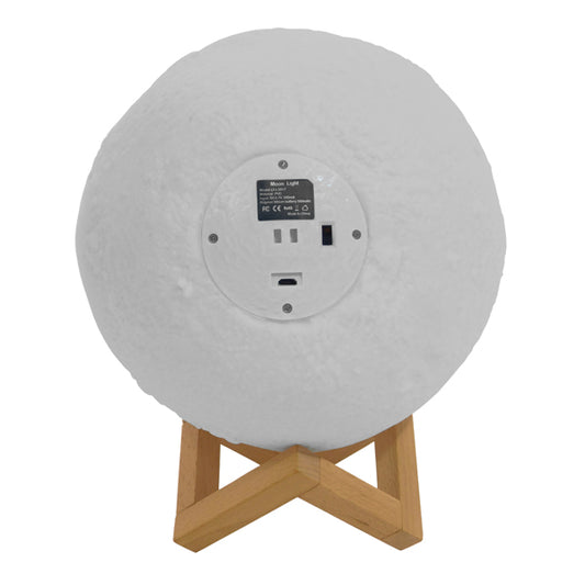 Επαναφορτιζόμενο Διακοσμητικό Ανάγλυφο Φωτιστικό Αφής 3D Moon 20cm RGBW Ντιμαριζόμενο με Ασύρματο Χειριστήριο 07030