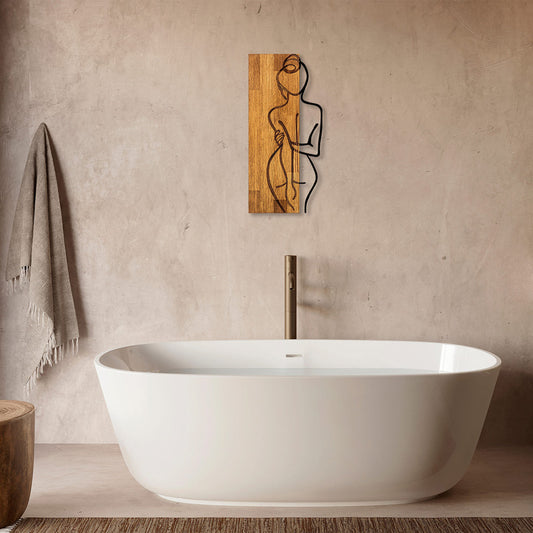 Διακοσμητικό Τοίχου Kelesipo Ξύλο Πεύκου σε Φυσική Απόχρωση με Μαύρο Μέταλλο 27x3x58