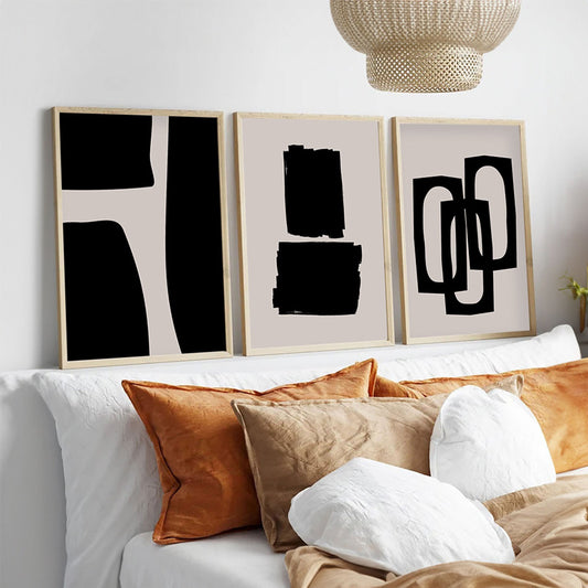 Πίνακας σε Καμβά Blacky Τρίπτυχος με Ψηφιακή Εκτύπωση 50x2x35