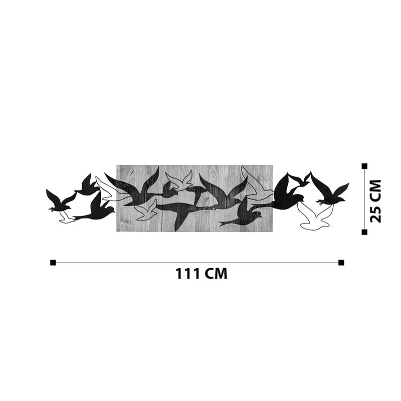 Διακοσμητικό Τοίχου Excore Ξύλο Πεύκου σε Φυσική Απόχρωση με Μαύρο Μέταλλο 111x3x25