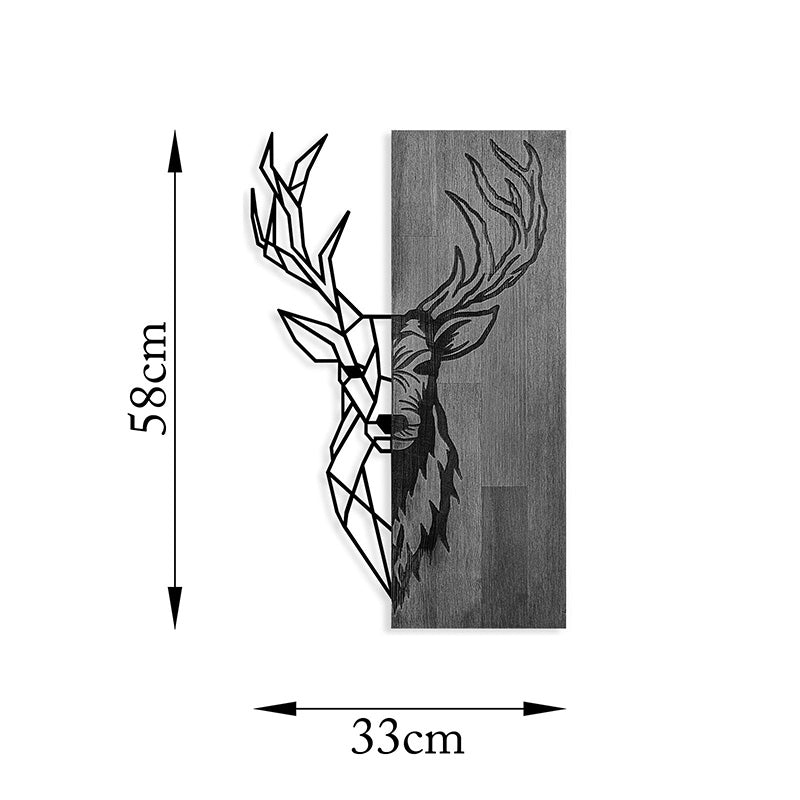 Διακοσμητικό Τοίχου Deera Ξύλο Πεύκου σε Φυσική Απόχρωση με Μαύρο Μέταλλο 33x3x58