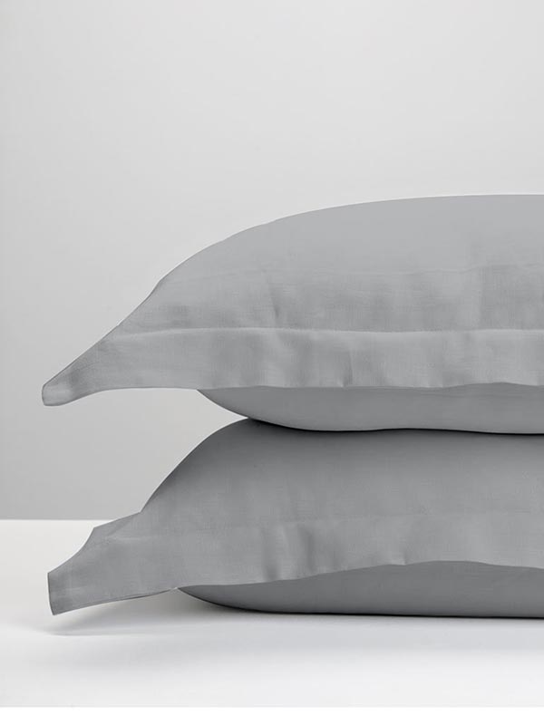 Μαξιλαροθήκες Oxford Satin Light Grey 50x70εκ