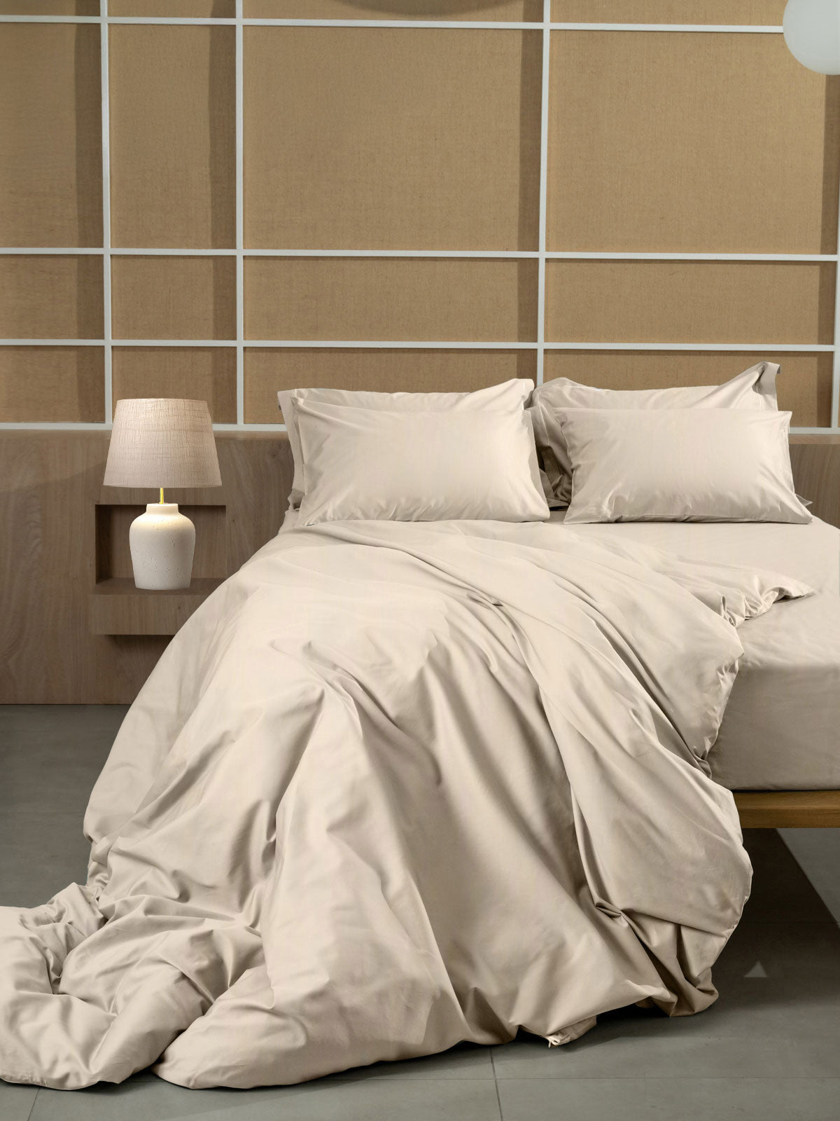 Μαξιλαροθήκες Βαμβακοσατέν Omnia Oxford Beige 50x70εκ