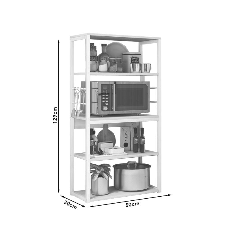 Ραφιέρα Επιδαπέδια Tace Μέταλλο Λευκό-Φυσικό 50x30x129