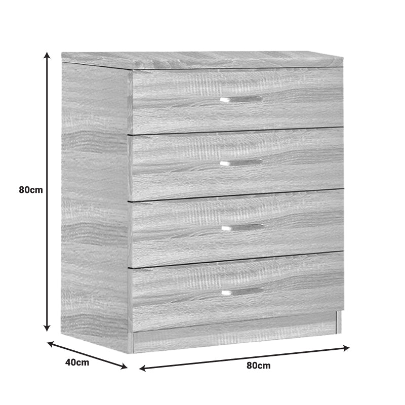 Συρταριέρα Killian με 4 Συρτάρια Sonoma 80x40x80