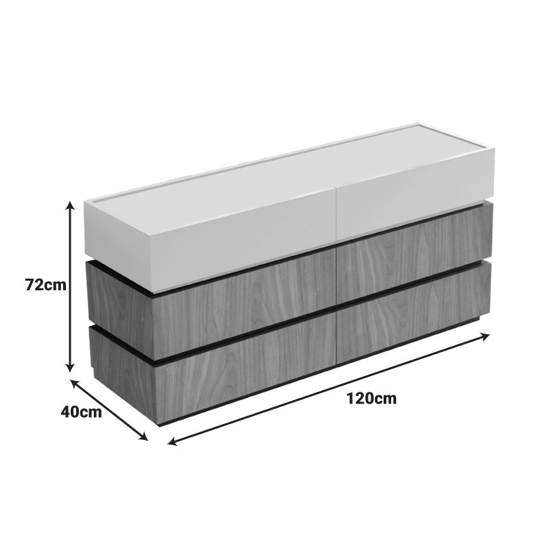 Συρταριέρα Sonlen Μελαμίνη και MDF σε Καρυδί-Μπεζ Απόχρωση 120x40x72