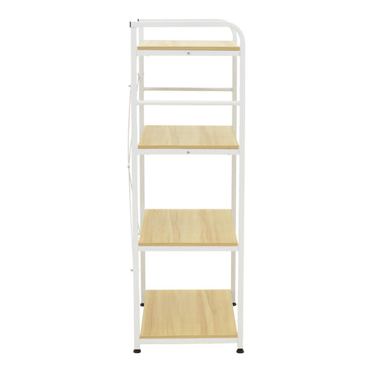 Ραφιέρα Επιδαπέδια Depo Μέταλλο Λευκό-MDF σε Φυσική Απόχρωση 60x40x120