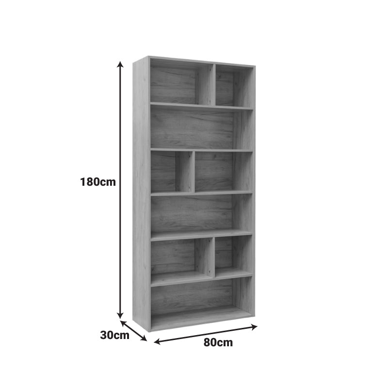 Βιβλιοθήκη Evergin MDF σε Oak Απόχρωση 80x30x180